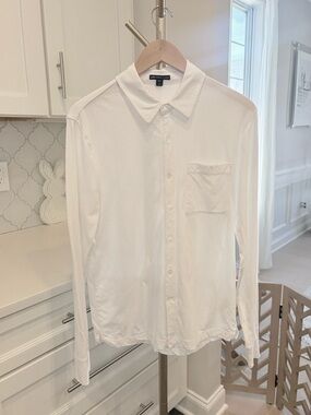 Men’s White James Perse Button-Down Shirt